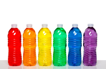 Colorful group of plastic bottles