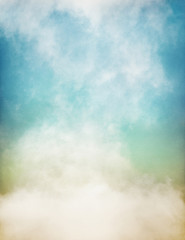 Wall Mural - An abstraction of fog and clouds on a textured paper background with a pastel color gradient.  Image displays significant paper grain and texture at 100 percent.