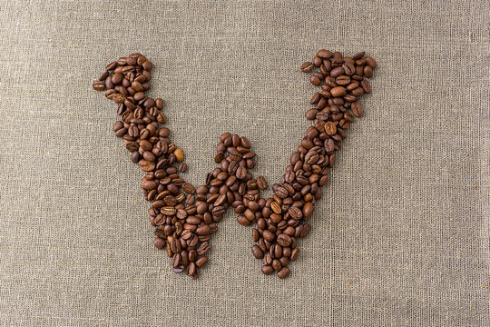 letter  made of coffee beans
