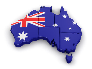 Poster - Map of Australia. Image with clipping path.