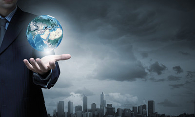 Wall Mural - world in hands