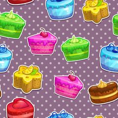 Wall Mural - Pattern with cake stickers