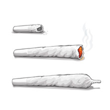 Joint Or Spliff. Drug Consumption, Marijuana And Smoking Drugs