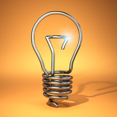 Poster - Idea concept. Abstract light bulb silhouette.