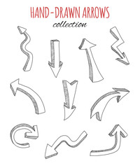 Poster - Hand drawn arrows collection.