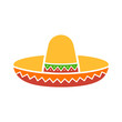 Sombrero / Mexican hat colorful flat icon for apps and websites