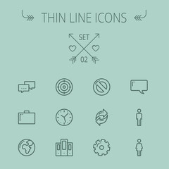 Canvas Print - Technology thin line icon set