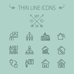 Poster - Real Estate thin line icon set