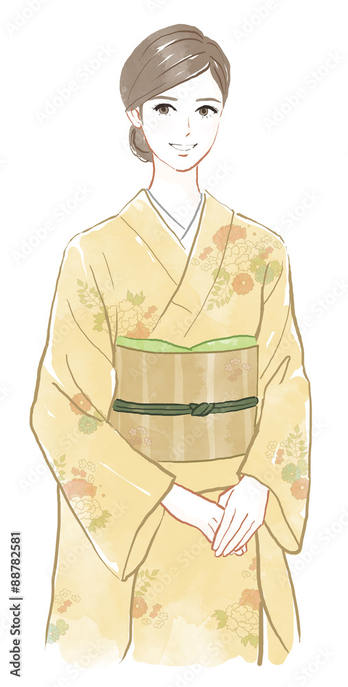 着物を着た女性Stock Illustration | Adobe Stock