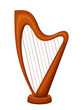 © naddya - Vector wooden harp isolated on a white background.