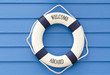Life buoy  welcome aboard sign