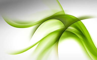 Poster - abstract green wave background