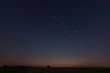 Beautiful Star at sunset Field with Constellations Ursa major, Leo minor, Leo, Draco Botes, Canes Venatici, Coma Berenices