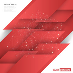 Wall Mural - Vector Abstract geometric shape from red 