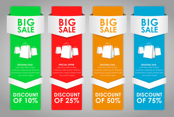 Poster - Set of colored banners for sale