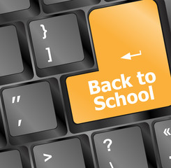 Poster - Back to school, Education concept: computer keyboard, back to school