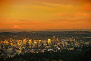 Wall Mural - Sunset Scenery in Portland