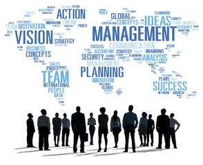 Wall Mural - Global Management Training Vision World Map Concept