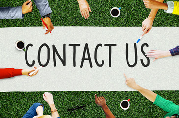 Sticker - Contact Us Hotline Info Service Customer Care Concept