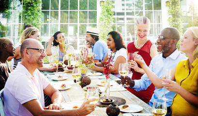 Wall Mural - Diverse People Luncheon Outdoors Hanging out Concept