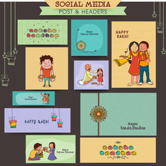 Wall Mural - Social media header for Raksha Bandhan celebration.