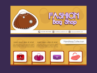 Poster - Fashion bag shop header or banner set.