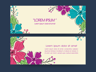 website header or banner with colorful flowers.