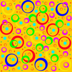 Wall Mural - Colored circles and rings, abstract background.  Artwork for cre