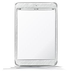 Poster - Tablet PC Hand Drawn Vector Illustration.