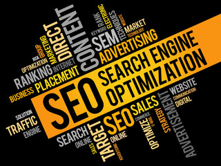 Aufkleber - seo (search engine optimization) word cloud business concept