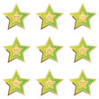 Stern Button Quality in hellgrün auf weißem Hintergrund