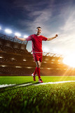 Fototapeta  - Soccer player in action panorama