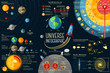 Set of Universe Infographics - Solar system, Planets comparison