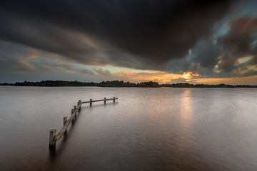 Wall Mural - Stormy lake concept