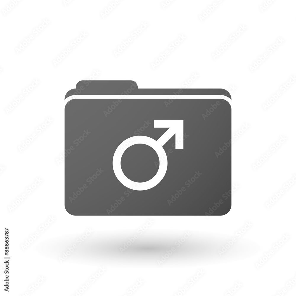 Isolated folder icon with a male sign Stock Vector | Adobe Stock
