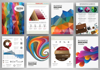 Wall Mural - Colorful polygonal backgrounds, abstract concept infographics an