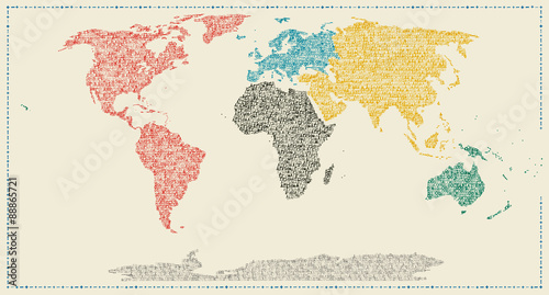 Naklejka na meble Words map