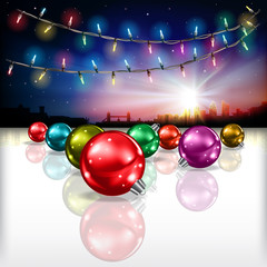 Wall Mural - Abstract celebration background with Christmas decorations