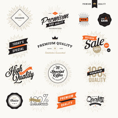 Wall Mural - set of vintage premium quality labels and badges for promotional materials and web design.