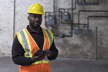 Portrait of an African American Construction worker