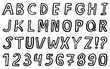 Hand drawn font: alphabet and numbers