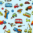 Funny Cars. kids seamless pattern texture.