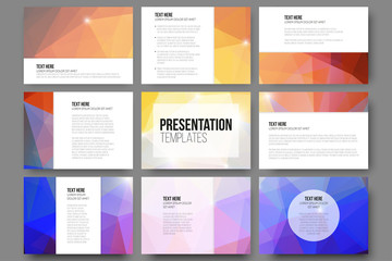Poster - Set of 9 vector templates for presentation slides. Abstract