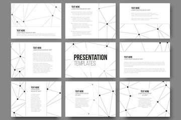 Poster - Set of 9 vector templates for presentation slides. Molecule
