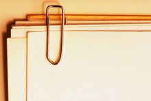 View Of A Paper Clip With Stack Of Blank Paper