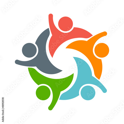 Fotografía Teamwork People logo. Image of five persons