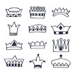 © Helen Sko - Hand drawn crowns set. Sketch crowns collection