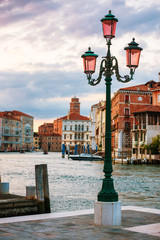 Wall Mural - Lamp on the streen at Grand Canal, Venice