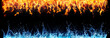 canvas print picture - fire and water on black - opposite energy
