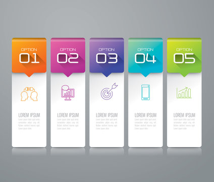 Infographic design template and marketing icons.